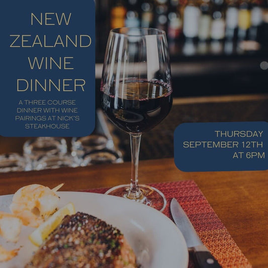 New Zealand Wine Dinner September 12th